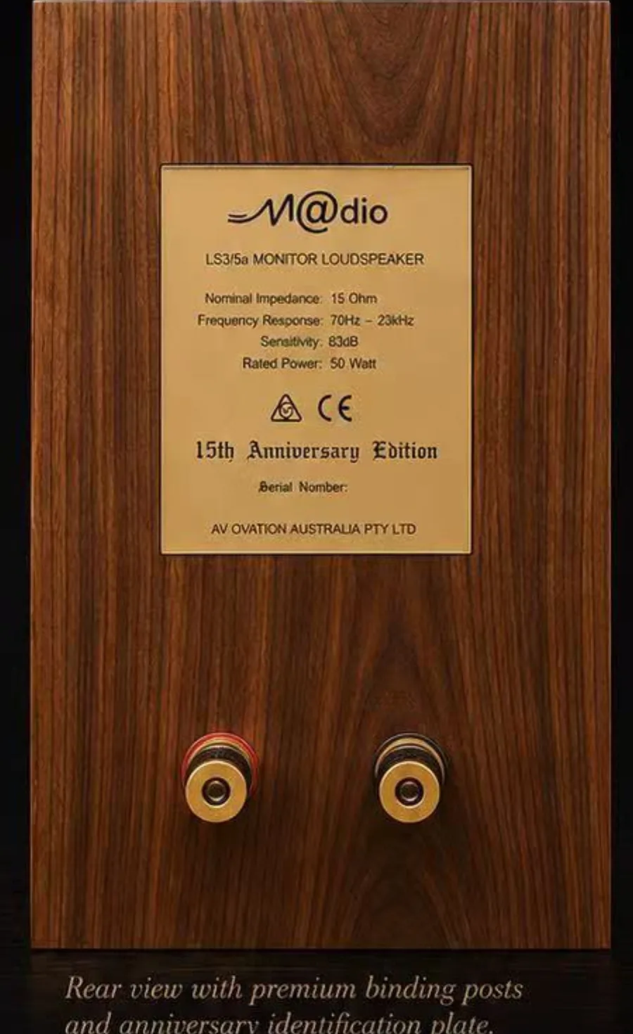 MiuAudio LS3/5a rear panel and binding posts