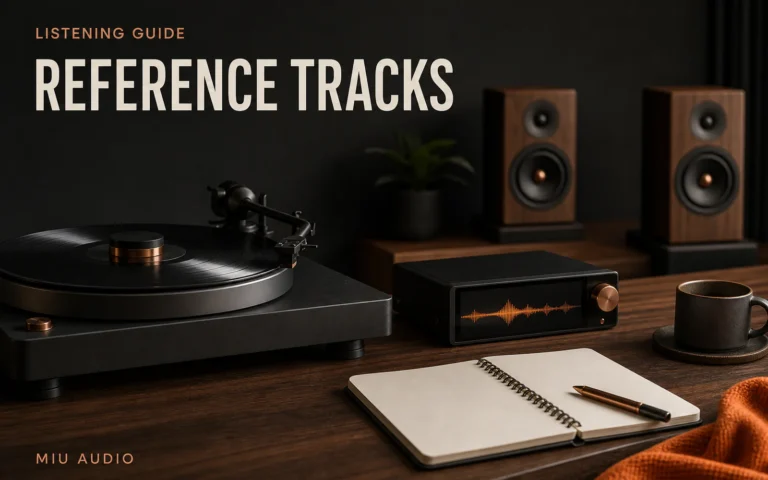 A concise five-track audition playlist beside the words Reference Tracks